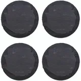 Novaliv 4x Schieferplatten I rund I 25x0,5 cm I Sushi Servier Set Servierplatte schwarz Steinplatte rund Slate Plate Käsebrett Runde Platte