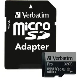 Verbatim microSDHC Pro 32GB Class 10 UHS-I U3 + SD-Adapter