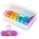 CHIPNEW 3 Mal pro Tag Tablettenbox - Große 7-Tage-Tablettenbox- Hohes Volumen,Lebensmittelechtes Material - Abnehmbar, Reisefreundliches Design - Perfekter Pillenhalter für Nahrungsergänzungsmittel