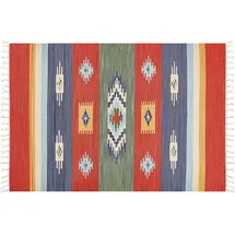 Beliani Teppich Kamaris Bunt 140 x 200 cm Baumwolle Kelim