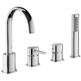 PaulGurkes 4-Loch Wannenrandarmatur Wannenkombination oval