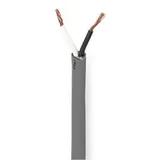 Nedis Lautsprecherkabel 2x 1.50 mm2 Kupfer 100.0 m rund PVC Dunkelgrau Rolle (100 m, 1.50 mm2), Lautsprecherkabel, Grau