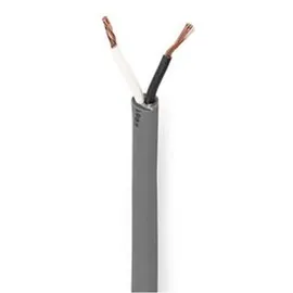 Nedis Lautsprecherkabel 2x 1.50 mm2 Kupfer 100.0 m rund PVC Dunkelgrau Rolle (100 m, 1.50 mm2), Lautsprecherkabel, Grau