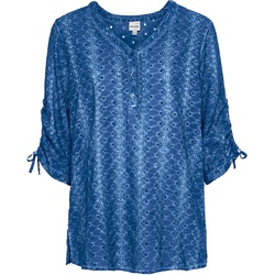 Baumwoll-Mix-Bluse, blau, 42