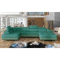 JVmoebel Ecksofa, Stoff U-Form Couch Wohnlandschaft Ecksofa Design Modern Sofa Modern grün