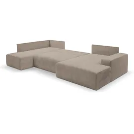werk2 Wohnlandschaft Cord 3-Sitzer Hellgrau/Beige