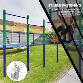 CCLIFE Turnreck Höhenverstellbar bis 150 kg Grün/Blau