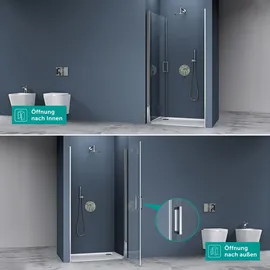 doporro Teramo24 Dusch-Drehtür rechts 70 x 195 cm ESG-Sicherheitsglas transparent