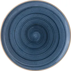 6x Bonna Aura Dusk Gourmet kleiner Teller flach rund 21cm 2,5cm hoch Blau Creme Porzellan ADKGRM21DZ Frühstücksteller Kuchen Brot Geschirr