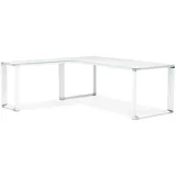 Kokoon® Schreibtisch / Besprechungstisch/ Office Desk WARNER 200x200x74 cm,Glas, Weiß,121 kg, OT01340WHWH