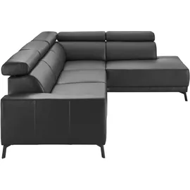 Candy Eckcouch Leder 3-Sitzer Schwarz