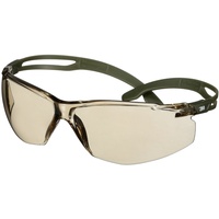 3M SecureFit 500 Schutzbrille, schwarz/dunkelgrüne Bügel, Scotchgard Antikratz-/Antibeschlag-Beschichtung (K&N), hellbraune Scheibe, SF528SGAF-DGR