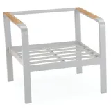 Best Richmond Lounge Sessel 80x78x72cm, Alu weiß mit Teakarmlehnen