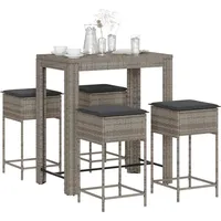 vidaXL Gartenbar-Set 5-tlg. Grau