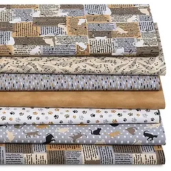 Patchwork- und Quiltpaket "Zeitung & Katzen", braun-color