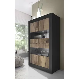 INOSIGN Vitrine INOSIGN "Basic Höhe 162 cm, Standvitrine mit 4 Türen - Metallgriffe", weiß (weiß hochglanz lack), B:102cm H:162cm T:43cm, Schränke, Vitrine, Stauraumvitrine in moderner Rahmenoptik, Hochschrank, Anrichte