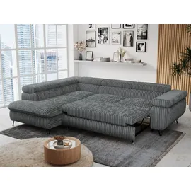 MKS Meble Eckcouch Cord 3-Sitzer Grau
