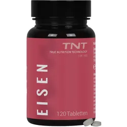 TNT Eisen 18mg. Trägt u.a.  zur Verringerung von Müdigkeit und Erschöpfung bei.