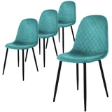 ML-Design Esszimmerstühle 4er Set Petrol Küchenstuhl mit Samtbezug