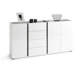 Sideboard KITALY „Atrium“ Sideboards Gr. B/H/T: 180 cm x 92 cm x 40 cm, 4, weiß (weiß hgl, anthrazit matt) Sideboards