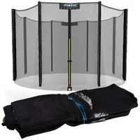 Kinetic Sports Trampolinnetz, Trampolin Sicherheitsnetz Ø 183/244/305/366/400/430/460/490 cm schwarz Ø 244 cm