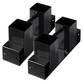 Wiltec Holzstapelhilfe Stahl 335 x 85 x 130 mm 2er Set Schwarz
