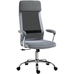 Vinsetto Bürostuhl Schaumstoff, Nylon, Stahl, Leinen, Mesh