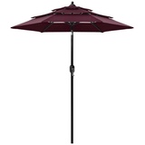 furnicato Sonnenschirm mit Aluminium-Mast 3-lagig Bordeauxrot 2 m