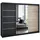 A&J MöbelLand Schiebetürenschrank VILUNO 1 200 x 215 x 59,5 cm Weiß/Schwarz