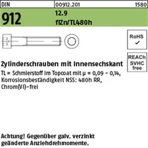 Industrial Quality Supplies Zylinderkopf-Schaftschraube M16 x 55 Stahl 12,9 50 Stück