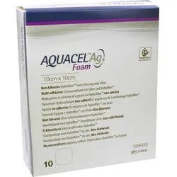 Aquacel Ag Foam nicht adhäsiv 10x10cm Verband