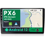 JOYX PX6 Android 12 Doppel Din Autoradio Mit GPS Navi -4G+64G - Rückfahrkamera KOSTENLOS - 9 Zoll HD Bildschirm - Unterstützen HDMI 4K-Video AHD-Kamera DAB+Lenkradsteuerung 4G WiFi BT4.0 CarAutoPlay
