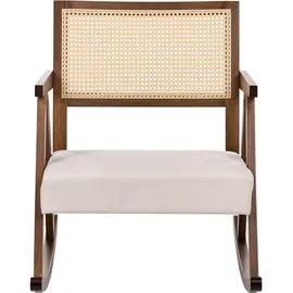 Beliani Schaukelsessel RYA Stoff 70 x 100 x 80 cm Beige/Braun neigbar, gepolstert
