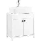 SoBuy Waschbeckenunterschrank, Weiß Holzwerkstoff, 60x60x35 cm, Badezimmer, Badezimmerschränke, Waschbeckenunterschränke