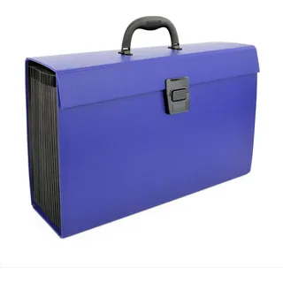 Rapesco 1553 Fächermappe Aktentasche 19 Fach Dokumentenbox, A4+, Blau