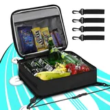 Paddle Board Kühltasche, wasserdichte Surf Sup Deck Kühltasche, isoliert, auslaufsicher, 10 Dosen, Sup Paddle Board Zubehörtasche für Stand Up Paddleboard und Kajak (Black)