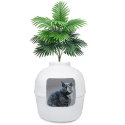 Katzenklo mit Kunstpflanze Divit KK16 Pflanzen Katzen Toilette