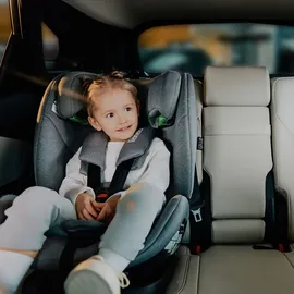 lionelo Autokindersitz Lavender i-Size ab 1 Jahr bis 12 Jahren, ab 9 kg bis 36 kg ISOFIX Breiter Einstellber Grau - Grau