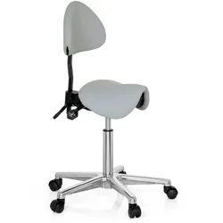 Hocker / Drehhocker / Arbeitsstuhl / Sattel TOP WORK 20 Kunstleder grau hjh OFFICE