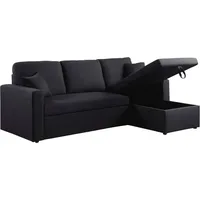 habitat garten Ecksofa 3-Sitzer Schwarz