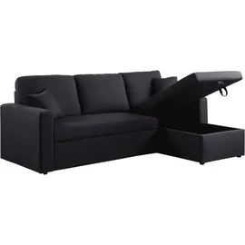 habitat garten Ecksofa 3-Sitzer Schwarz