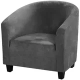 YOPOIY dehnen Cocktailsessel Bezug sesselbezug Polyester Sanft Einfarbig Loungesessel Cocktailsessel Verdicken Wannenstuhlbezug für Living Room Bar Counter Hotel -dunkelgrau