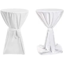 TexDeko Stehtischhusse Premium Weiß Ø 90 cm