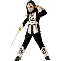 Rubies 641142 Occupational/Professional Dragon Ninja Silver Kostüm, bunt, S (3-4 años)