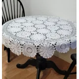 Tischdecke Handgemachte Häkeltischdecke Schöne Hand Häkeln Abendessen Runde Tischdecke Baumwolle Viele 120cm Weiß