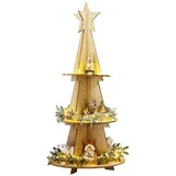 Mojawo Weihnachts- Holz Etagere 3 Etagen Servierständer Weihnachtsdeko H60cm