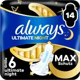 Always Damenbinden Ultimate Night (Größe 6) Flügel 14 Stück (Packung mit 5)