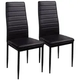Trisens Esszimmerstühle 2/4/6/8 Set Stuhl Küchenstuhl Wohnzimmerstühle Kunstleder Stühle Schwarz,