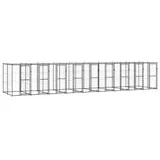 vidaXL Outdoor-Hundezwinger Stahl mit Überdachung 21,78 m2