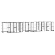 vidaXL Outdoor-Hundezwinger Stahl mit Überdachung 21,78 m2
